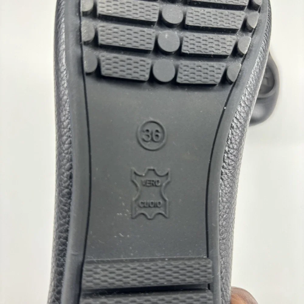 Tory Burch Minnie Women's US 6/36 Perfect Black Leather‎ Travel Ballet Flats